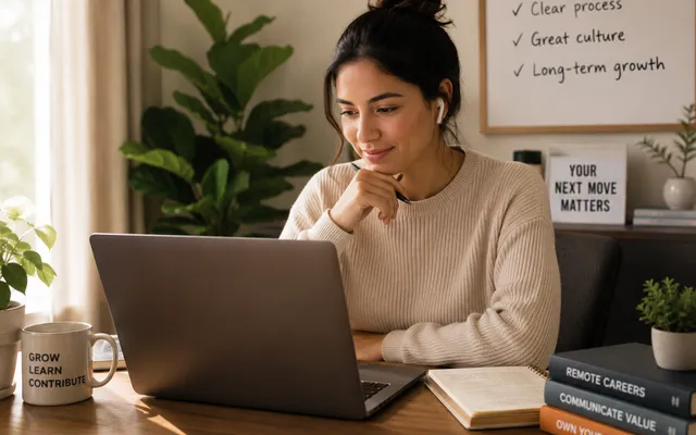 A founder preparing to interview a candidate at a laptop